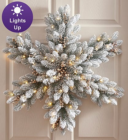 Snowflake Spectacular Door Décor with Lights - 32”